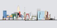 Die Skyline von Rotterdam in Farbe