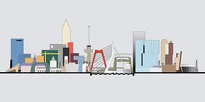 Die Skyline von Rotterdam in Farbe