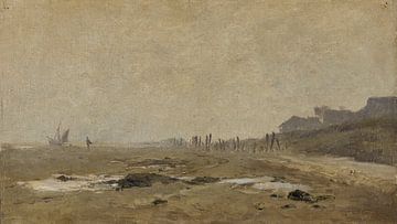 Carlos de Haes-Paysage marin avec marée basse le matin, Paysage ancien