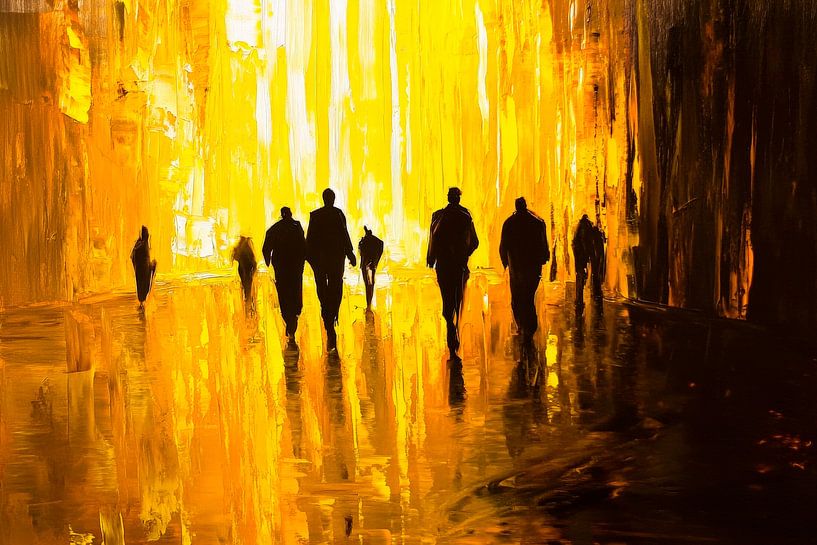 Silhouetten im goldenen Licht von Poster Art Shop