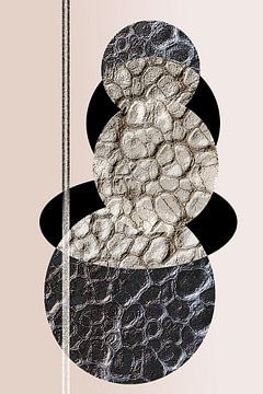 Abstrakt mit runden und ovalen Formen von Anneke Hooijer