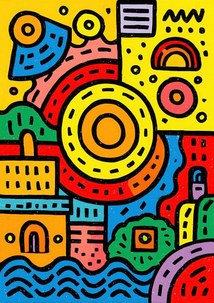 Colourful Abstract City Doodle Art by Niklas Maximilian