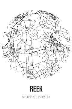 Reek (Noord-Brabant) | Karte | Schwarz und Weiß von Rezona