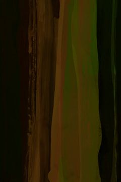 Modern abstract in warme, donkere kleuren van Studio Allee
