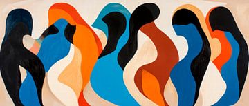 Colourful silhouettes of women by Poster Art Shop
