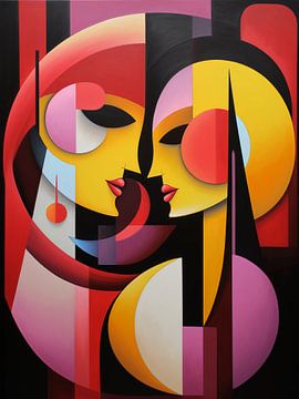 Abstract verliefd stel van haroulita