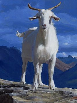 Peinture de chèvre de montagne