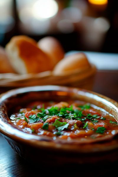 Savoury stew variation with bread basket by Poster Art Shop