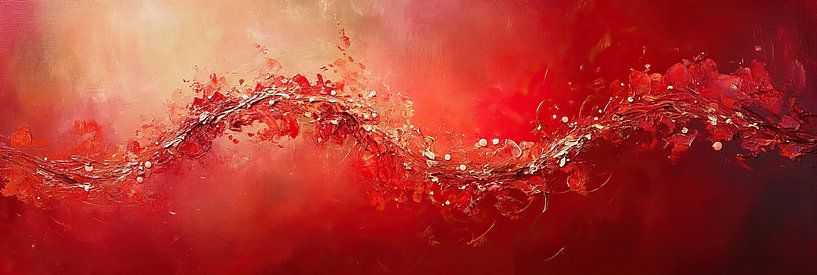 Dancing Colors in Red Symphony van ARTEO Schilderijen