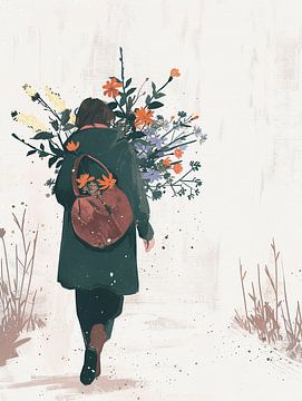 Anne-merel avec des fleurs sur Artsy