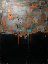 Abstraktes Kunstwerk aus Kupfer, mit Patina und tiefschwarz von STUDIO ARTSY
