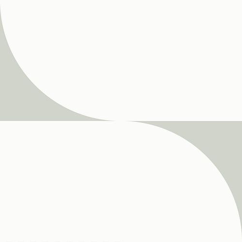 Moderne abstracte geometrische kunst in saliegroen en gebroken wit nr. 2