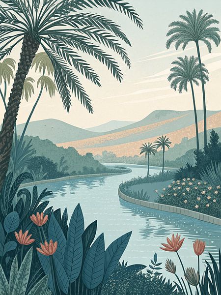 Paysage de rivière tropicale par Artistic