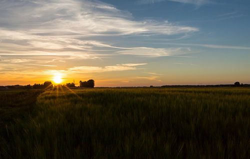 zonsondergang bij de molen