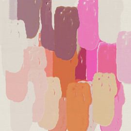 Abstracte schilderij in zachte pasteltinten, rustig modern design van Dina Dankers