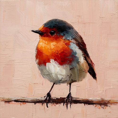 Un rouge-gorge sur une branche – Portrait d'oiseau pittoresque