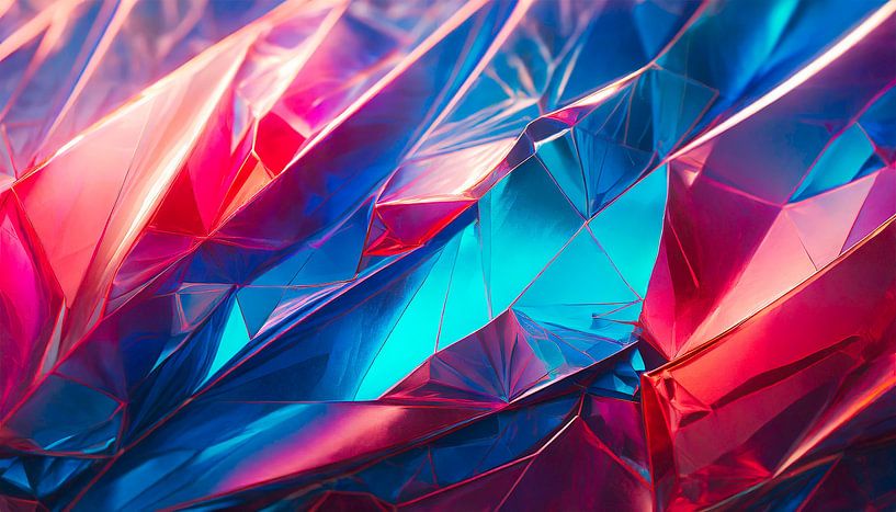 Paars roze en blauw met vormen van Mustafa Kurnaz