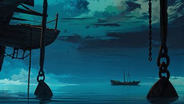 A different view of a fishing boat (cutter) by Liona Toussaint