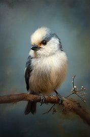 Sanftes Porträt einer Weißgesichtsmeise von Brigitta Meijer