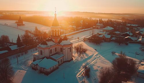 Church in a radiant glow