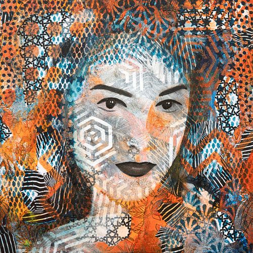 Portrait woman with abstract patterns