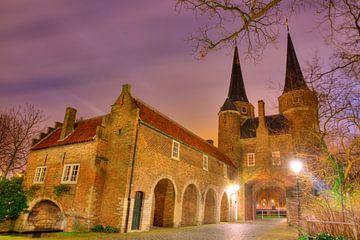 Delft Oosterpoort in de avond
