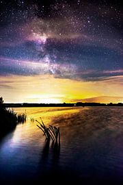 Voie lactée au bord de l'eau sur Hessel de Jong Fotografie