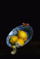 Still life with lemon a Delft blue dish