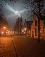Vuurtoren Brandaris in West-Terschelling op een mistige avond