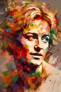 Colour Explosion Portrait by De Muurdecoratie