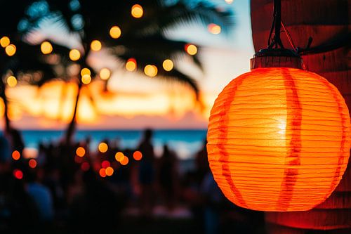 Colourful lantern at sunset by Poster Art Shop