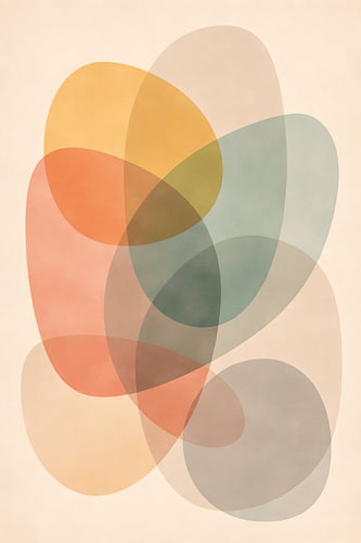 Transparante Organische Abstractie in Warme Kleuren