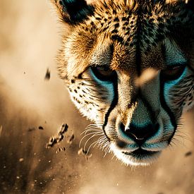 Close-up cheeta in actie van Imperial Art House