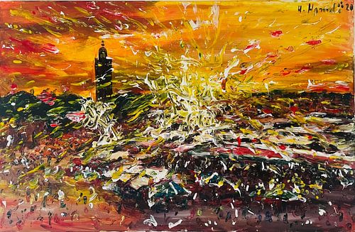 Marrakech at Sunset by Hassan Hamdi
