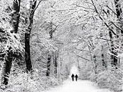 Cold Couple (Winterlandschap met wandelaars) van Caroline Lichthart thumbnail
