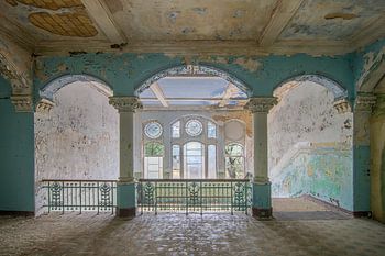 The stairwell of the abandoned Beelitz Heilstatten
