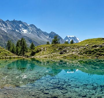 Lac Bleu, La Gouille, Val d'Herens, Valais, Valais, Suisse sur Rene van der Meer