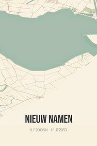 Alte Karte von Neu-Namur (Zeeland) von Rezona