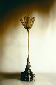 Tulp in sepia van Franka Poulain