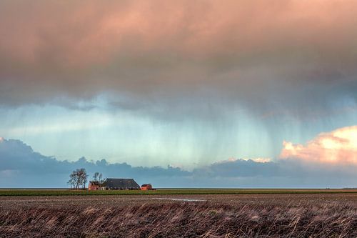 Rain in the country at Groningen Netherlands