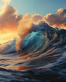 Golden hour over the waves