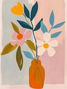 Vintage Vaasje Bloemen in de stijl van Henri Matisse van Caroline Guerain thumbnail