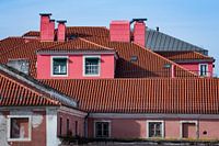 Pink houses in Lisbon