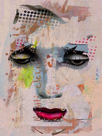 Lèvres rouges et yeux noirs sur Gabi Hampe