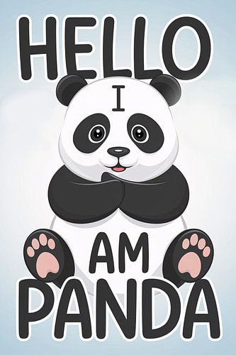 Schattige panda met typografie