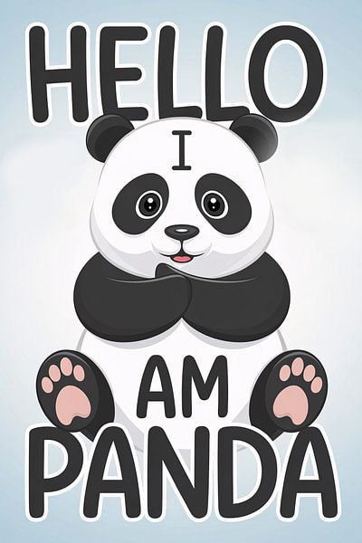 Cute panda with typography by Art & Soul Creations