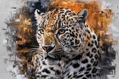 Luipaard met dynamische achtergrond