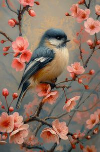Spring Glory - Kleiner Vogel inmitten blühender Zweige