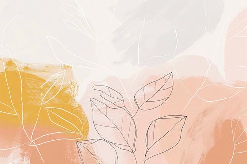 Harmonisch plantenstilleven in abstracte kunst