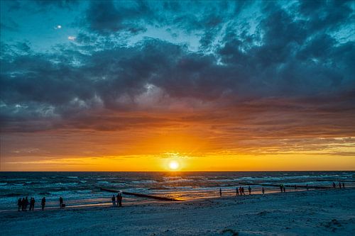 Sunset on the Baltic Sea with cloud drama